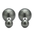 Peacock Shell Pearl Stud Earrings in Rhodium Over Sterling Silver - Sticky add to cart bar