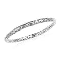 Diamond Accent Bangle Bracelet in Rhodium Over Sterling Silver (8 In) 17 Grams - Sticky add to cart bar