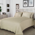 HOMESMART Beige Polyester Embossed 6pcs Sheet Set - Full - Sticky add to cart bar