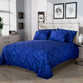HOMESMART Blue Polyester Embossed 6pcs Sheet Set - Full - Sticky add to cart bar