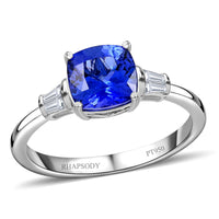 RHAPSODY 950 Platinum AAAA Tanzanite and Diamond E-F VS Ring (Size 10.0) 5.15 Grams 2.70 ctw