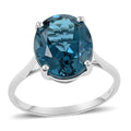Luxoro 10K White Gold AAA London Blue Topaz Solitaire Ring (Size 10.0) 5.85 ctw - Sticky add to cart bar