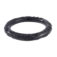 Shungite Carved Bold Twisted Bangle Bracelet (6.75 In) 250.00 ctw