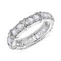 Moissanite VS EF XOXO Ring in Rhodium Over Sterling Silver (Size 10.0) 1.65 ctw - Sticky add to cart bar