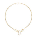Simulated Diamond Paper Clip Chain Necklace 18 Inches in 14K Yellow Gold Over Sterling Silver 0.65 ctw - Sticky add to cart bar