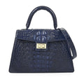 Grand Pelle Navy Genuine Crocodile Leather Handbag (11.02"x7.48"x3.97") - Sticky add to cart bar