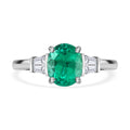 Certified & Appraised RHAPSODY 950 Platinum AAAA Boyaca Colombian Emerald and Diamond E-F VS Ring (Size 7.0) 4.85 Grams 1.75 ctw - Sticky add to cart bar