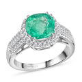 ONE OF A KIND RHAPSODY 950 Platinum AAAA Boyaca Colombian Emerald, Diamond (E-F, VS) (0.45 cts) Ring (Size 7.0) (8.10 g) 3.50 ctw - Sticky add to cart bar