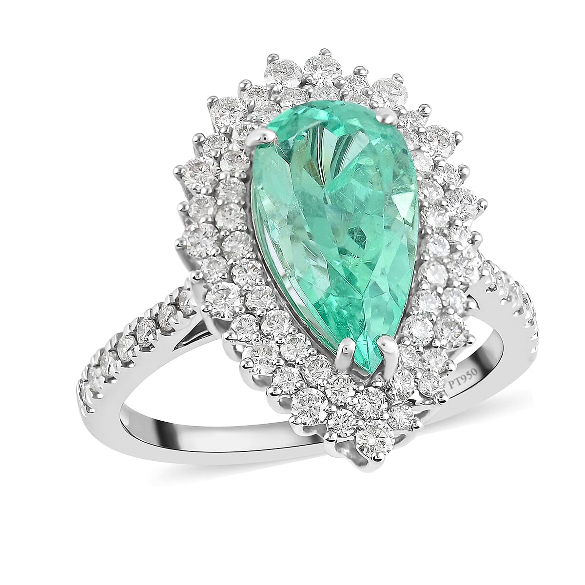Rhapsody 950 Platinum AAAA Boyaca Colombian Emerald, Diamond (E-F, VS) Ring (Size 7.0) (6.70 g) 4.00 ctw