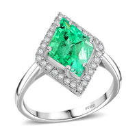 Rhapsody AAAA Boyaca Colombian Emerald and E-F VS Diamond 3.00 ctw Ring in 950 Platinum 5.55 Grams