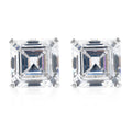 LUSTRO STELLA Asscher Cut Finest CZ Solitaire Stud Earrings in Sterling Silver 8.10 ctw - Sticky add to cart bar
