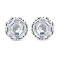 LUSTRO STELLA OCTALLION CUT Finest CZ Stud Earrings in Sterling Silver 8.00 ctw - Sticky add to cart bar