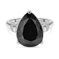 Elite Shungite and White Zircon 5.50 ctw Ring in Rhodium Over Sterling Silver (Size 5.5) - Sticky add to cart bar