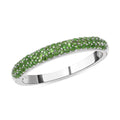 Natural Chrome Diopside Dome Ring in Rhodium Over Sterling Silver 0.65 ctw - Sticky add to cart bar