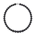 Australian Black Tourmaline Beaded Necklace 20 Inches with Magnetic Clasp in Rhodium Over Sterling Silver 131.50 ctw - Sticky add to cart bar