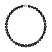 Australian Black Tourmaline Beaded Necklace 20 Inches with Magnetic Clasp in Rhodium Over Sterling Silver 131.50 ctw