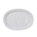 White Ceramic Turkey Embossed Pattern Deep Plate - Sticky add to cart bar