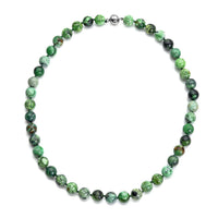 Utah Variscite Beaded Necklace 20 Inches with Magnetic Lock in Rhodium Over Sterling Silver 281.00 ctw