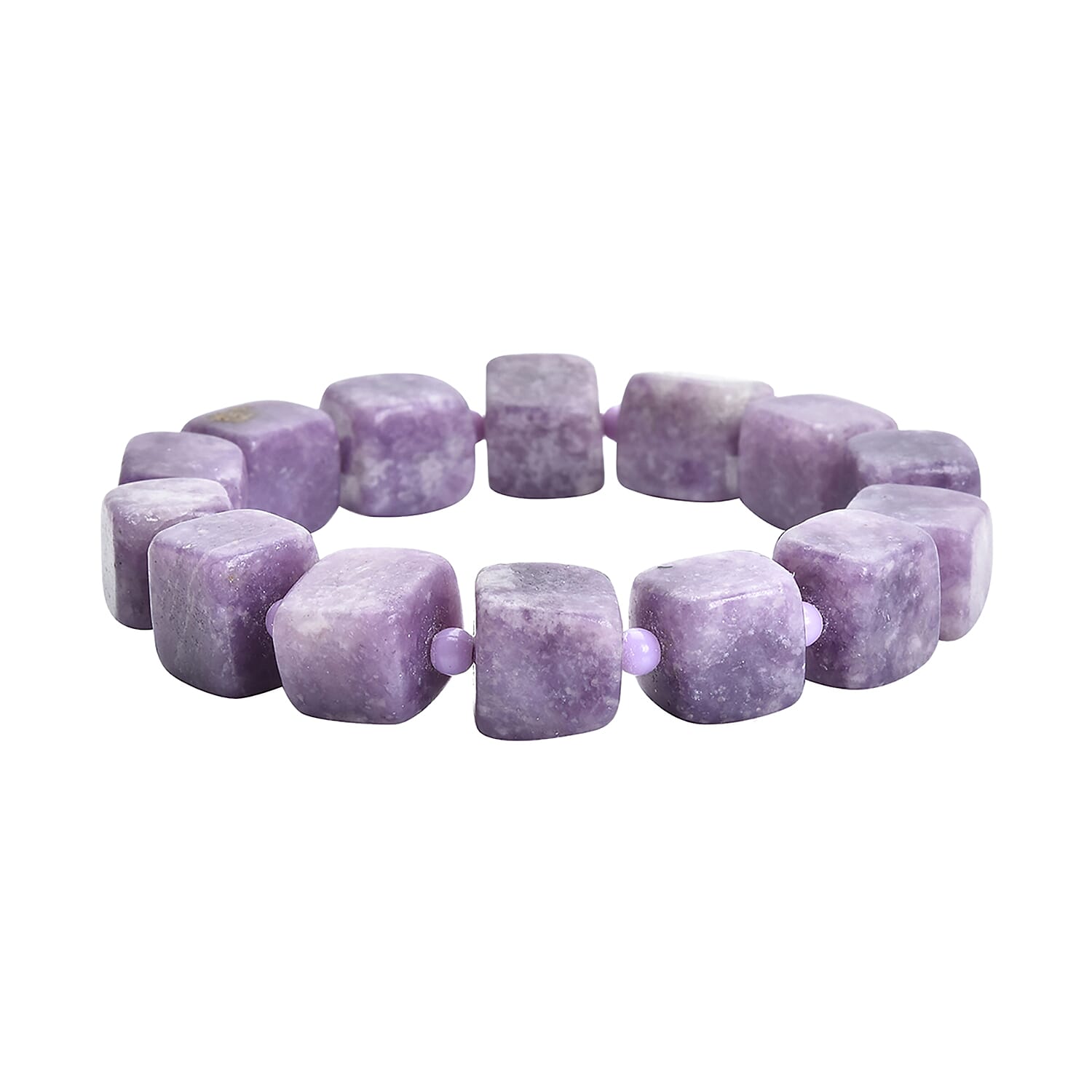 Lepidolite and Purple Resin Stretch Bracelet 278.00 ctw