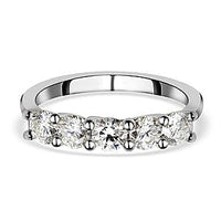 Moissanite 1.05 ctw Ring in Platinum Over Sterling Silver (Size 11.5)