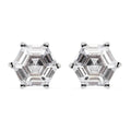 LUSTRO STELLA Finest CZ Solitaire Stud Earrings in Platinum Over Sterling Silver 6.40 ctw - Sticky add to cart bar