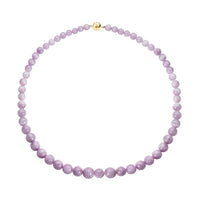 10K Yellow Gold Kunzite 7-12 mm Beaded Necklace 18 Inches with Magnetic Lock 443.50 ctw