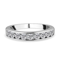 Moissanite 0.84 ctw Ring in Platinum Over Sterling Silver (Size 10.0)