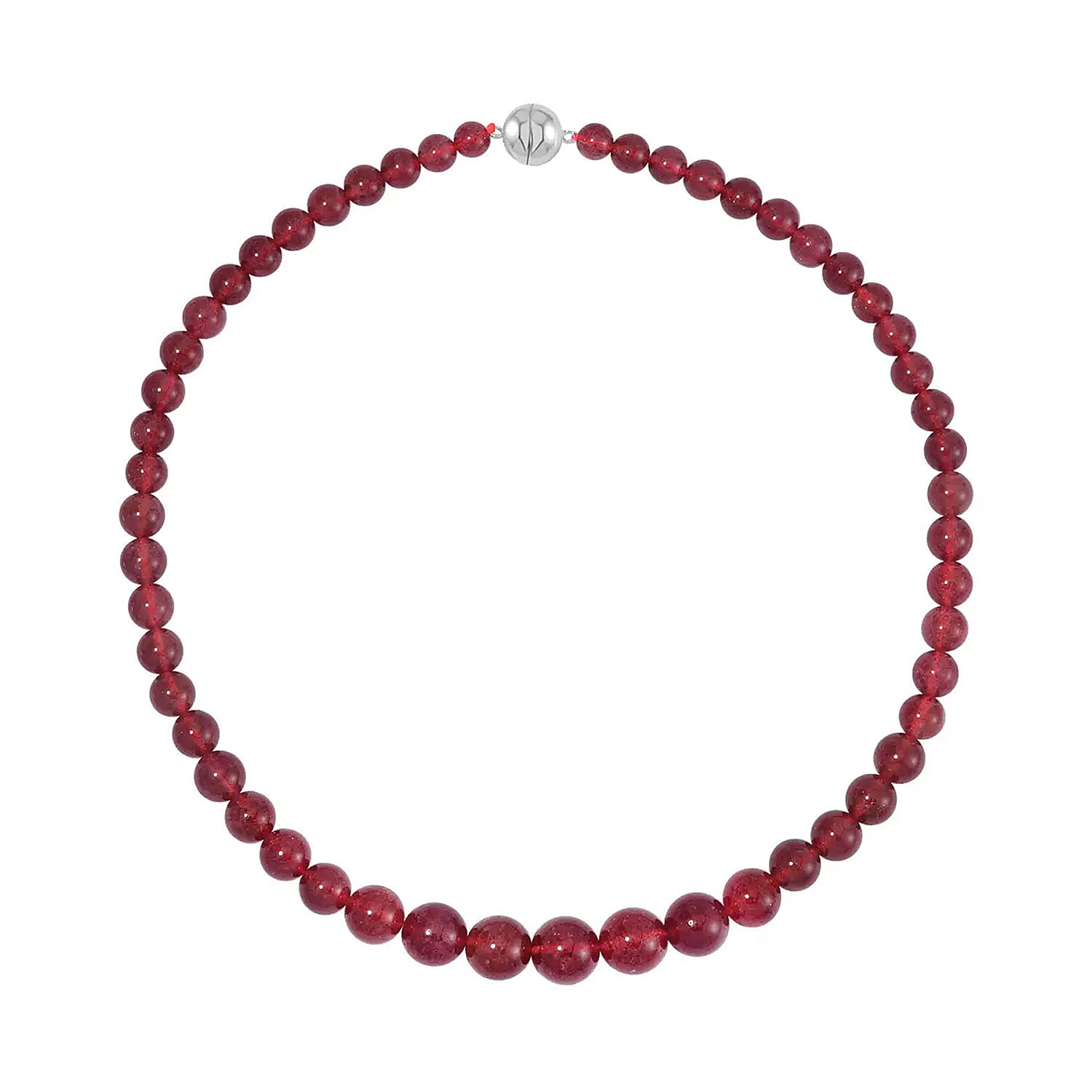 Angelite 9-11mm Beaded Knotted Necklace 20 Inches in Rhodium Over Sterling Silver 350.00 ctw