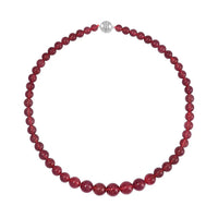 Angelite 9-11mm Beaded Knotted Necklace 20 Inches in Rhodium Over Sterling Silver 350.00 ctw