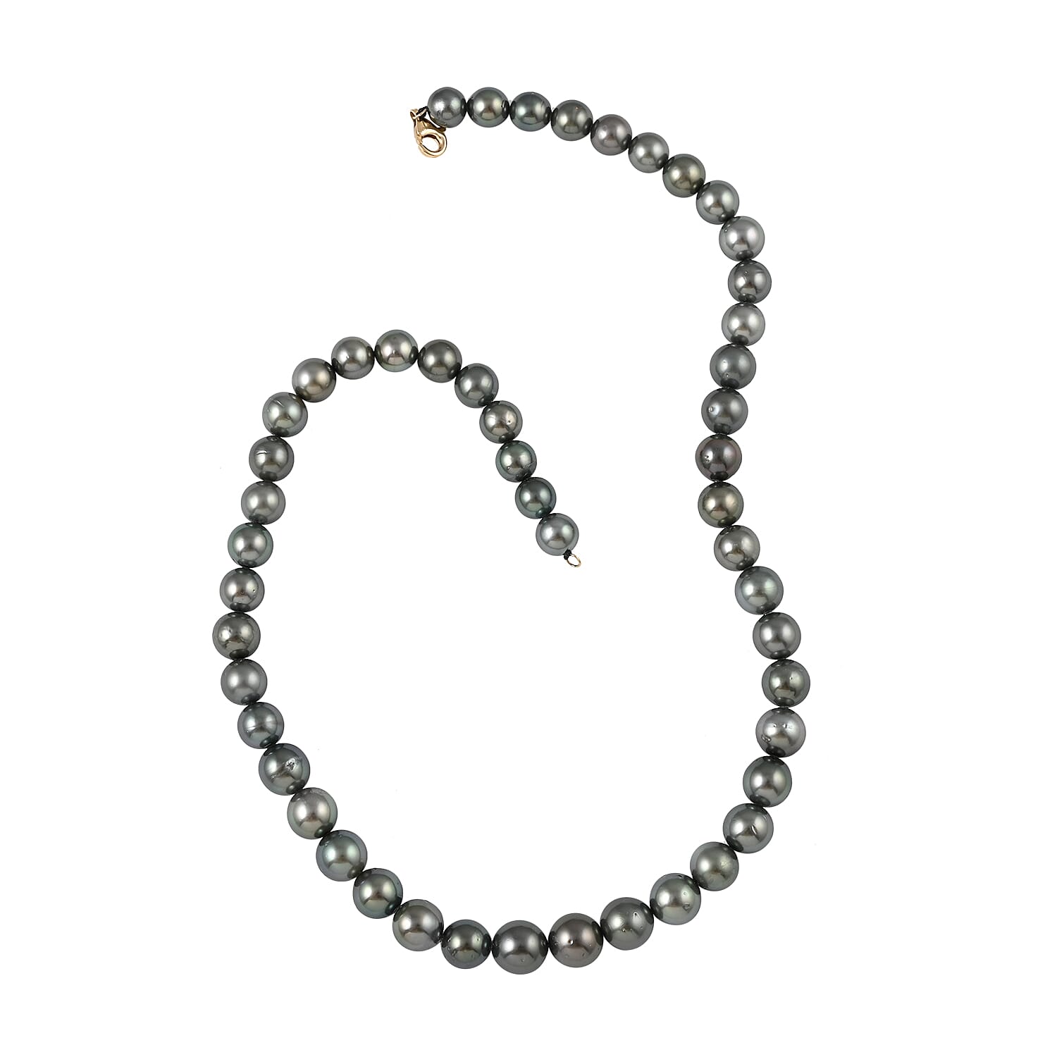 18K Yellow Gold Lobster Lock AAA Tahitian Cultured Pearl Necklace 18 Inches