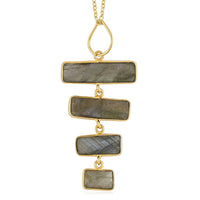 Malagasy Labradorite Pendant Necklace (17 Inches) in 14K YG Over Sterling Silver 10.70 ctw