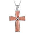 Gold Sandstone Cross Pendant Necklace 18 Inches in Silvertone 61.25 ctw - Sticky add to cart bar