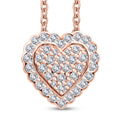 14K Rose Gold Natural Pink and White Diamond Heart Pendant Necklace 18 Inches 3.20 Grams 0.40 ctw - Sticky add to cart bar