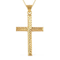 14K Yellow Gold Over Sterling Silver Cross Pendant Necklace 18 Inches 2.30 Grams - Sticky add to cart bar