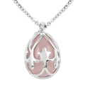 Galilea Rose Quartz Pendant Necklace 18-20 Inches in Silvertone and Stainless Steel 20.00 ctw - Sticky add to cart bar