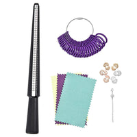 9 Piece Set - Ring Stick, Ring, Lock, Extend Chain, Lobster Clasp, Ear Nut, Clear Cloth in Stainless Steel