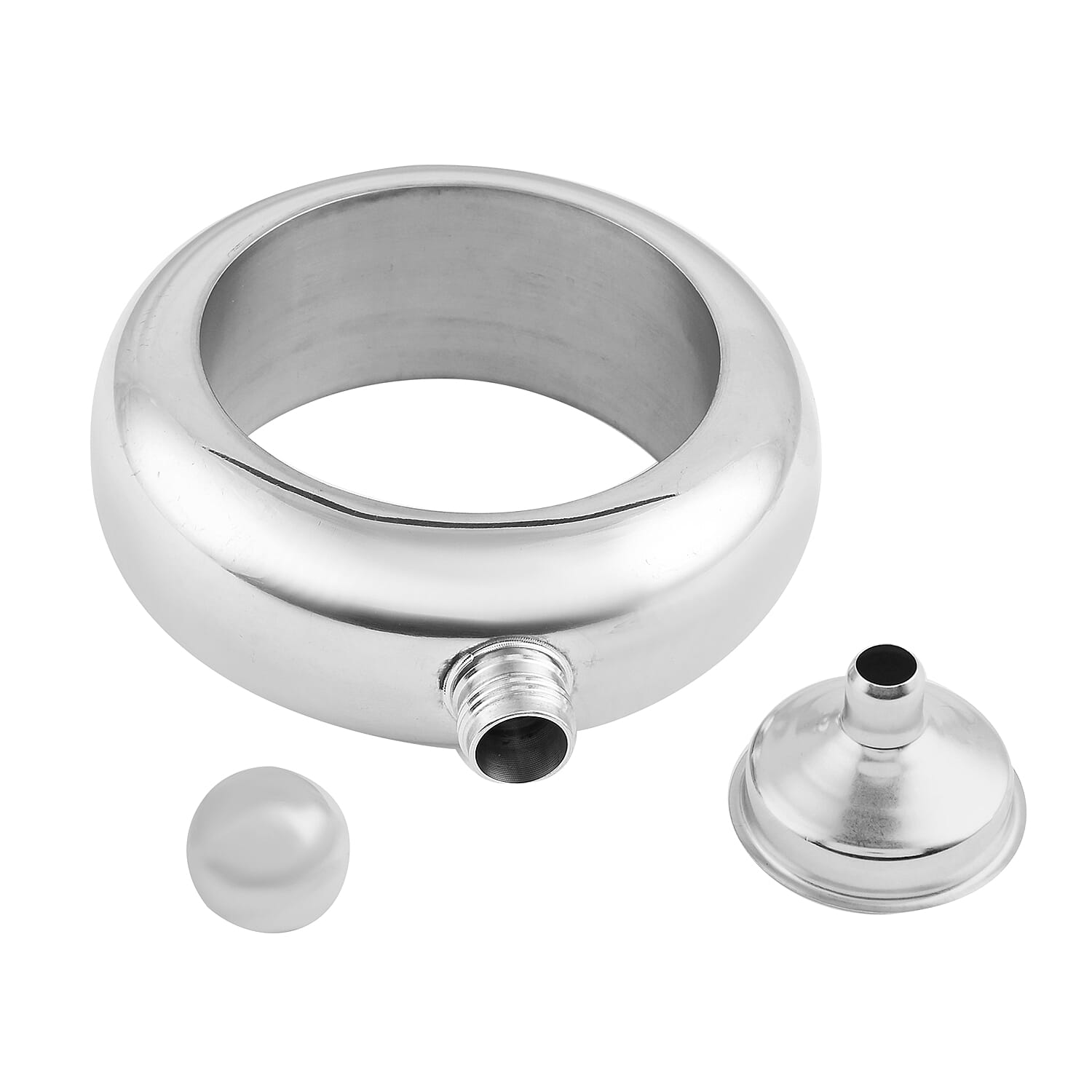 ION Plated Rainbow & Stainless Steel Bangle Bracelet (8.5 In) with Funnel