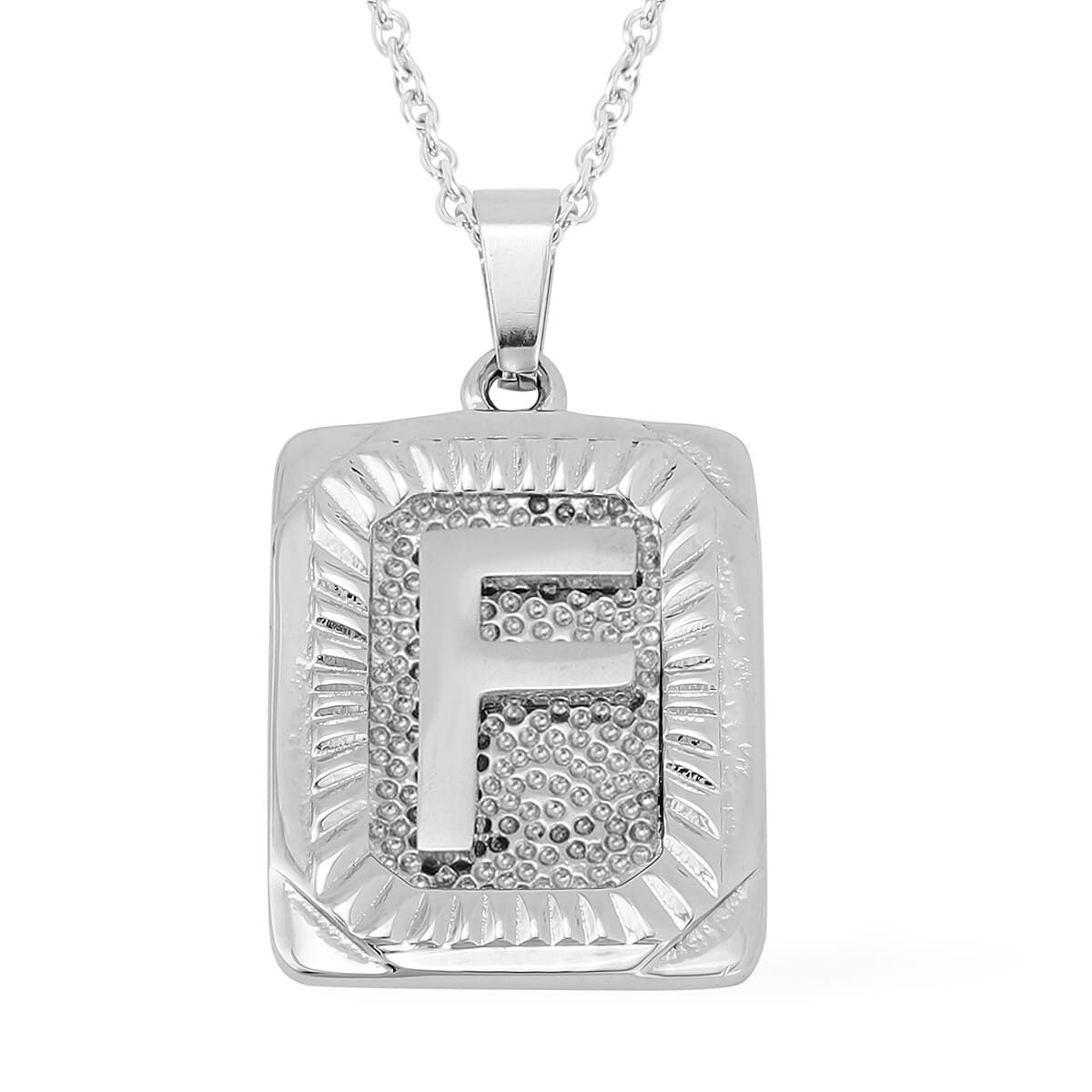 Stainless Steel initial Pendant Necklace (22 In) (1)