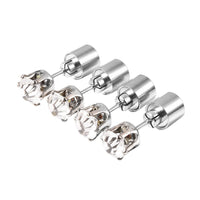 Set of 2 Austrian Crystal Stud Earrings with Blue and White LED Light in Silvertone