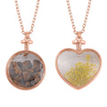 Yellow Tiger's Eye and Glass 2.50 ctw Set of 2 Nature and Earth Pendant Necklace in Rosetone 24 Inches - Sticky add to cart bar