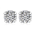 Set of 2 Simulated White and Green Diamond Stud Earrings in Sterling Silver - Sticky add to cart bar