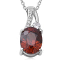Red Zircon, Natural White Zircon Pendant Necklace (18 Inches) in Platinum Over Sterling Silver 3.15 ctw - Sticky add to cart bar
