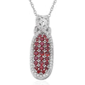 Premium Red Sapphire and Natural White Zircon Infinity Cocktail Pendant Necklace 18 Inches in Platinum Over Sterling Silver 2.50 ctw - Sticky add to cart bar