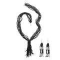 Black Resin, Dangle Earrings and Necklace in Stainless Steel - Sticky add to cart bar