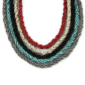 Set of 5 Multi Gemstone Twisted Beaded Necklace 40 Inches - Sticky add to cart bar