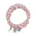Set of 3 Galilea Rose Quartz and Simulated Pink Diamond Beaded Stretch Charm Bracelet 108.00 ctw - Sticky add to cart bar