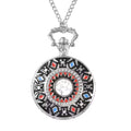 Strada Crystal Japanese Movement Carved Moon & Star Pocket Watch with Chain 31 Inches - Sticky add to cart bar