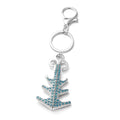 Blue Austrian Crystal Enameled Anchor Convertible Pendant Necklace 24-26 Inches in Silvertone - Sticky add to cart bar