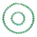 DOORBUSTER Simulated Aqua Blue Color Mystic Topaz Beaded Stretch Bracelet and Necklace (20 Inches) in Silvertone - Sticky add to cart bar