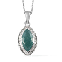 Grandidierite and Diamond Eternal Halo Pendant Necklace 20 Inches
